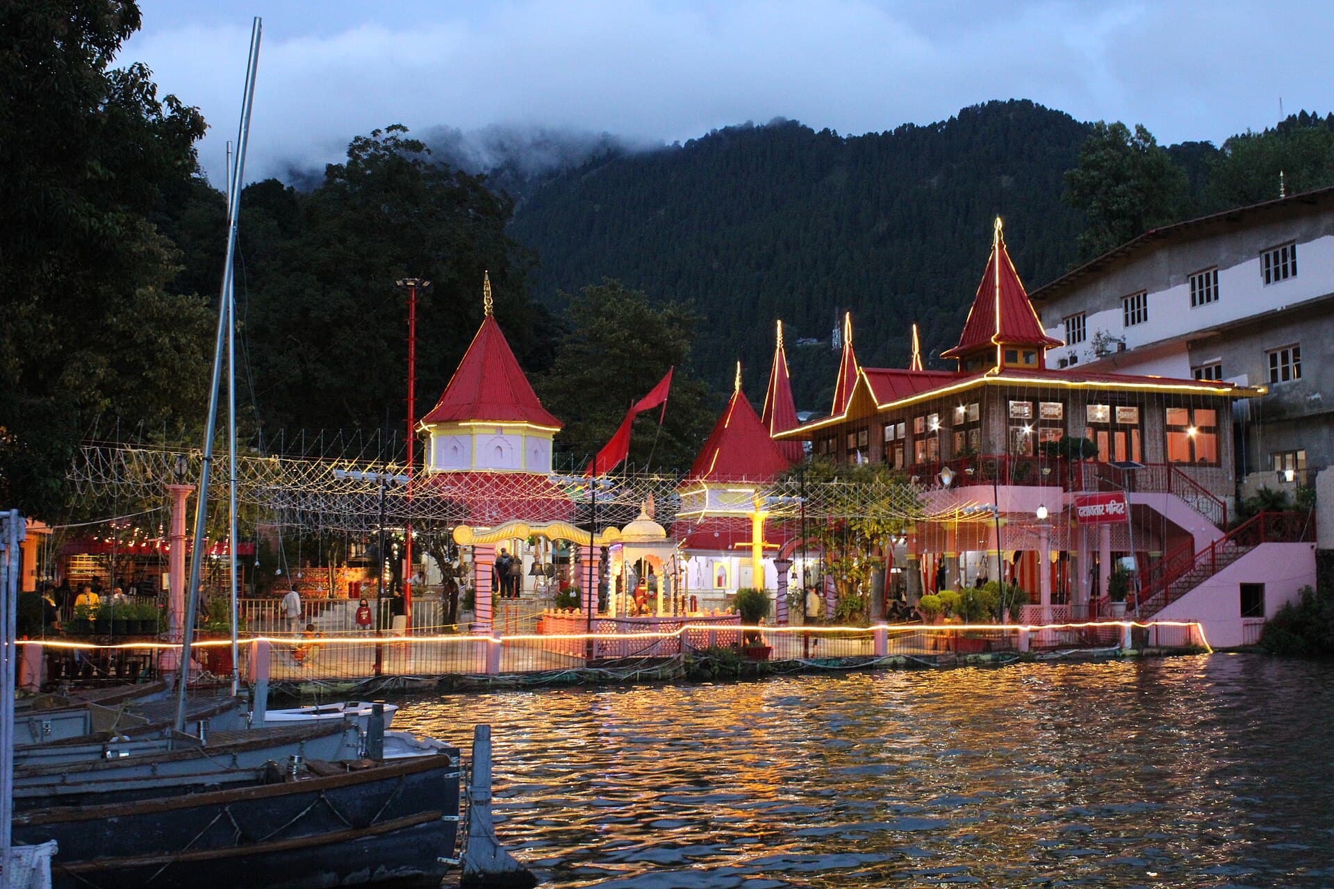Naina Devi Temple on the north shore of Naini Lake