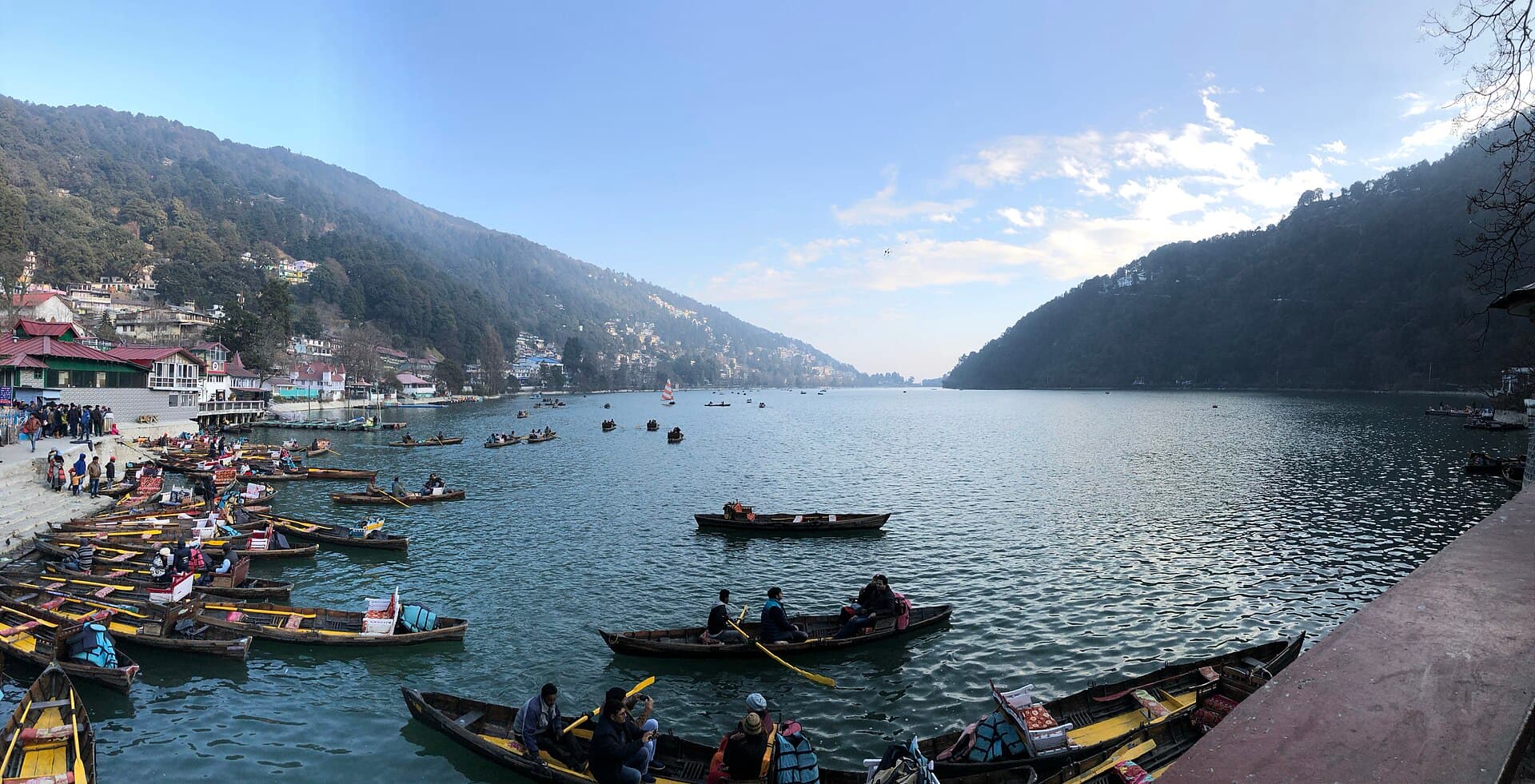 Lakeside path in Nainital under monsoon cloud