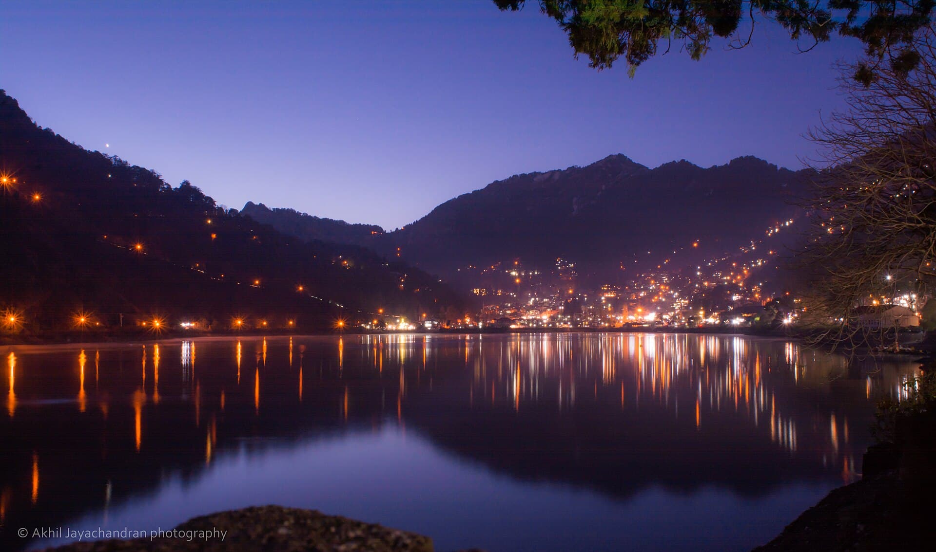 Nainital lights at night near the main hotel belt