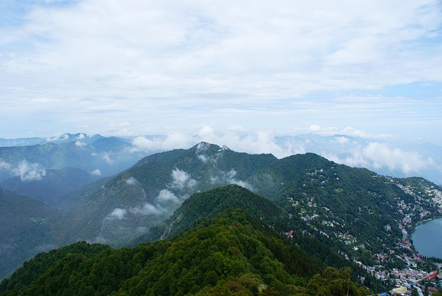 Best Places to Visit in Nainital 2025 – Beautiful green hills with trees and floating clouds
